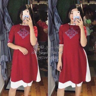 🔺Sét áo dài cách tân in hoạ tiết + chân váy