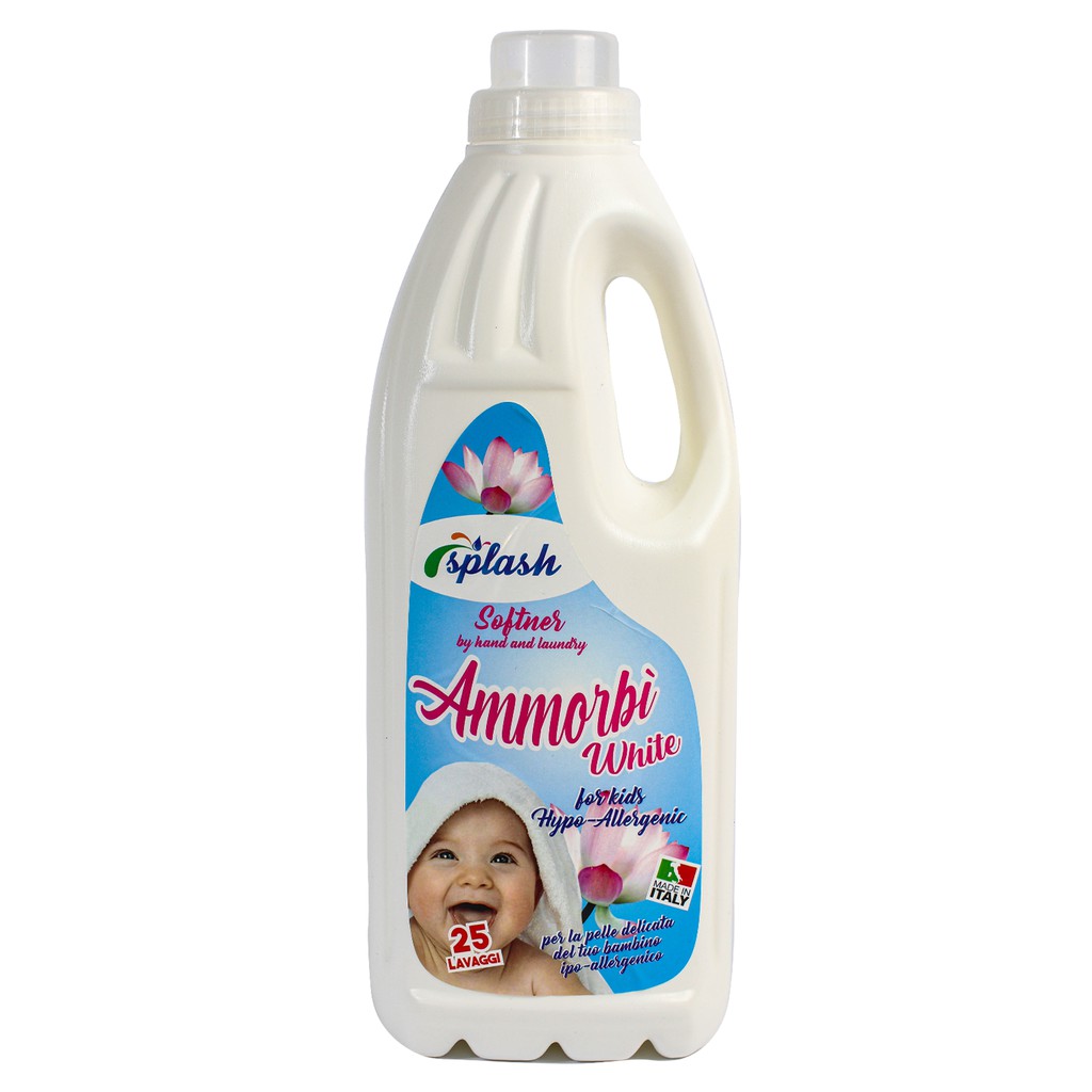 Chai nước xả quần áo trẻ sơ sinh Ammorbi White 2000 ml  (Hàng nhập từ Italia)