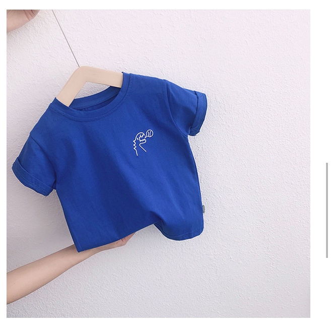 Áo Thun Ngắn Tay In Hoạt Hình Khủng Long Kiểu Hàn Quốc Thời Trang Mùa Hè Cho Bé Trai 2022