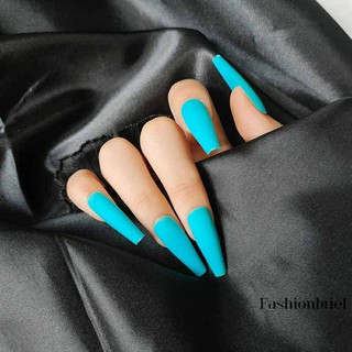 Móng tay giả màu Blue thang dài nhám