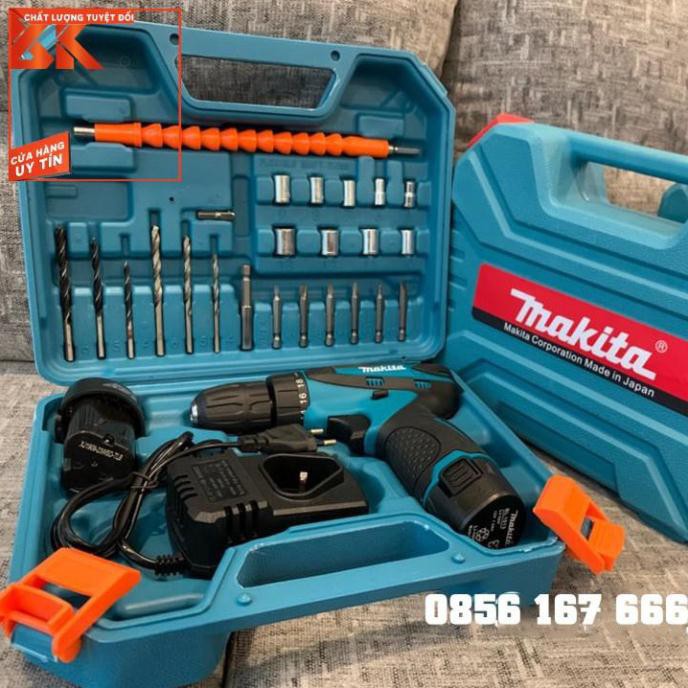 Máy khoan Makita 12V - Tặng bộ phụ kiện 24 chi tiết – Có bảo hành - Máy Khoan Gỗ, Máy Bắt Vít MAKITA 12V