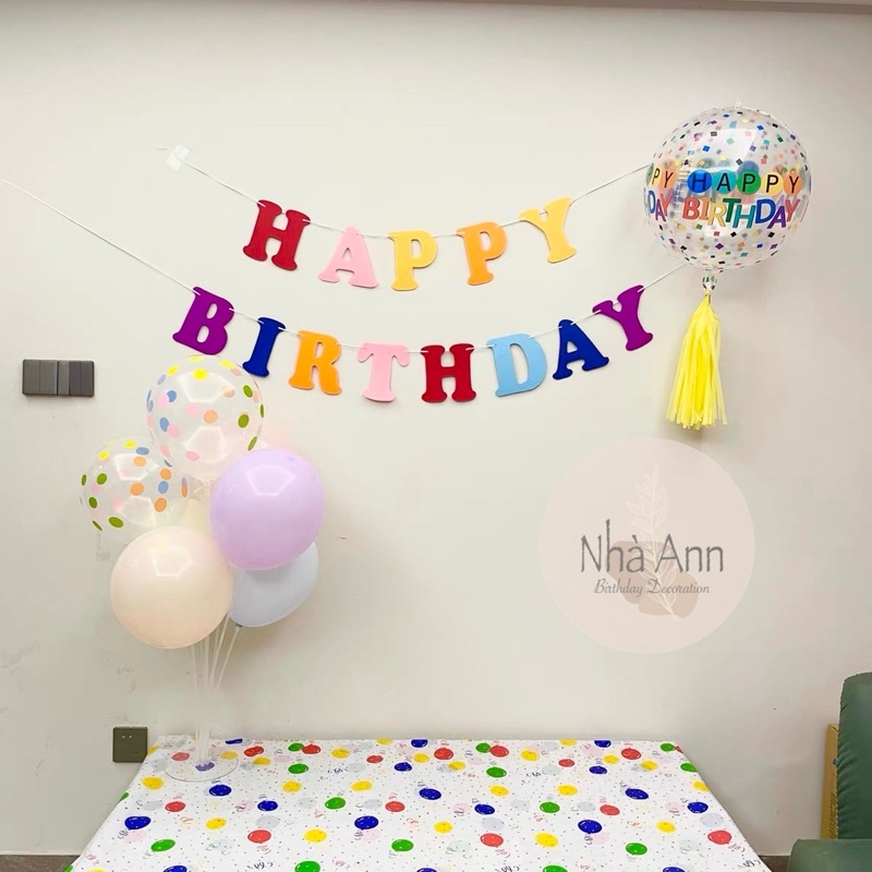Sét Bóng Màu Hàn Quốc Trang Trí Sinh Nhật Siêu Yêu  - Nhà Ann