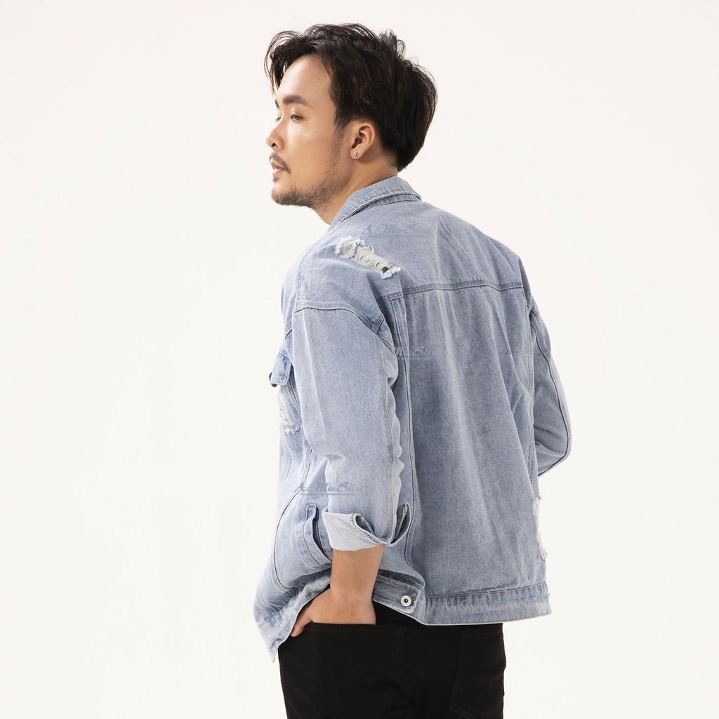 Áo Denim Jacket Nam Rách Phong Cách Trẻ Trung Thời Trang Musland Mẫu Mới 2020