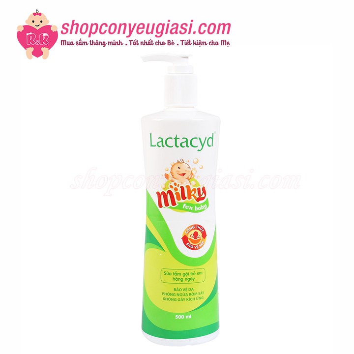 Sữa Tắm Gội Em Bé Lactacyd Milky 500ml