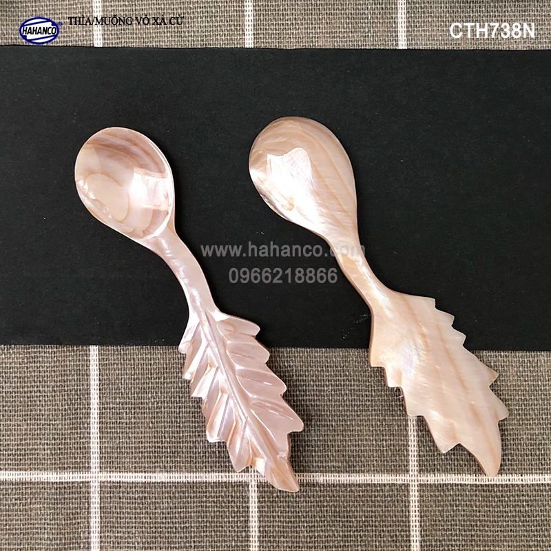 Thìa vỏ xà cừ hình lá - ăn kem/xúc gia vị/cafe/decor - an toàn cho sức khỏe (CTH738)
