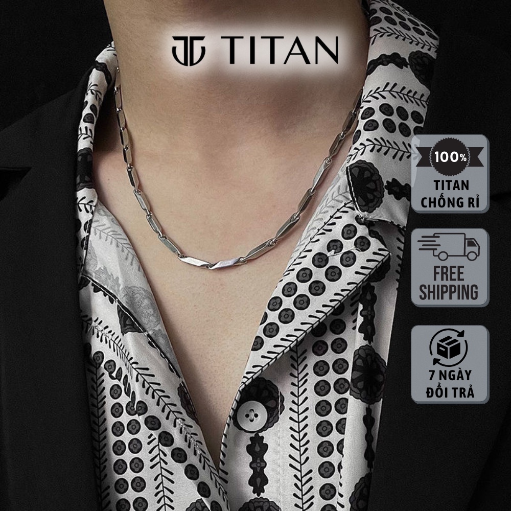 Dây chuyền nam nữ sợi thanh mảnh, vòng cổ unisex titan cặp đôi đeo rất phù hợp Titan Shop màu bạc không gỉ