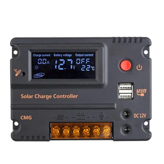 Solar charge controller 20a pwm 12v/24v pv solar panel battery regulator