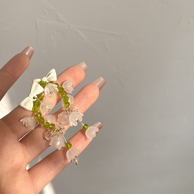 Bellflower Bông Tai Bạc Tua Rua Hệ Thống sen Cực Thần Tiên Thiết Kế Kẹp Trang Sức Cho Nữ