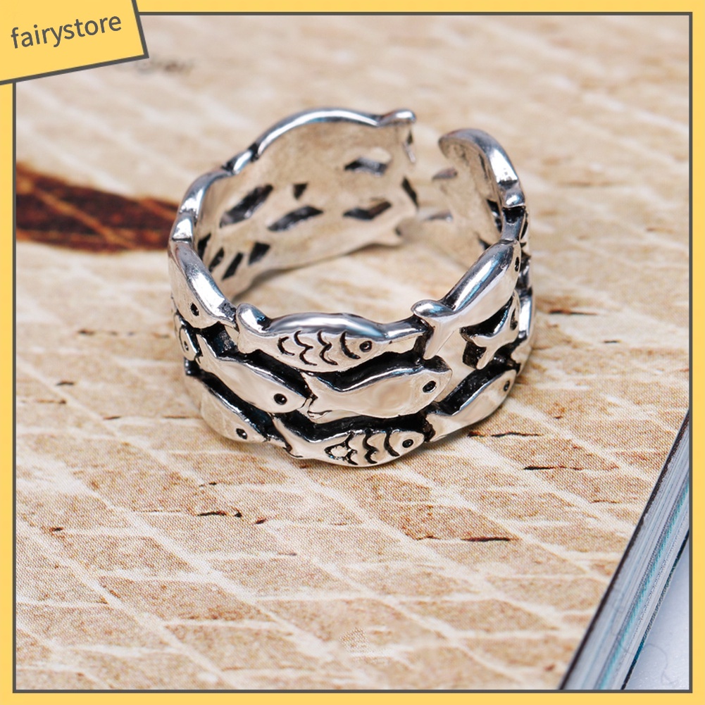 Nhẫn Hở Mạ Bạc Hình Cá Xinh Xắn Cho Nữ