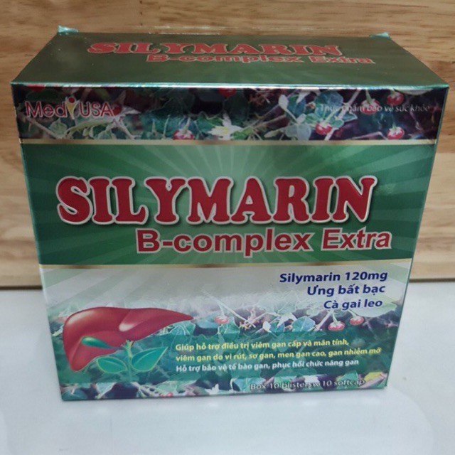 BỔ GAN-MÁT GAN GIẢI ĐỘC GAN SILYMARIN 120mg tăng cường chức năng gan Hộp 100 viênn