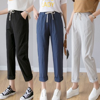 quần 9 tấc cotton co giãn