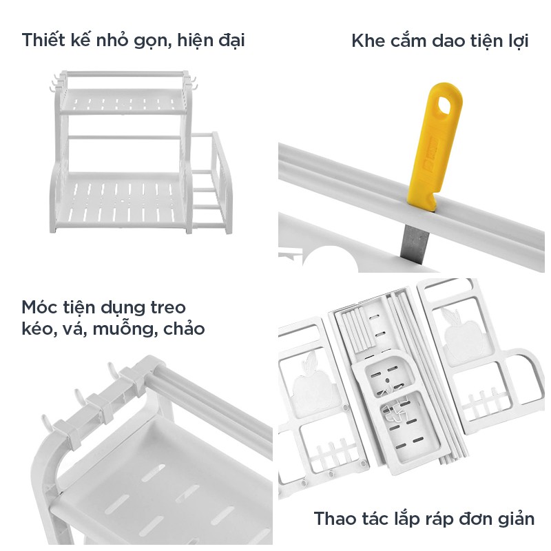 Kệ gia vị, kệ để đồ dùng nhà bếp 2 tầng nhỏ gọn, tiết kiệm diện tích - TS3623