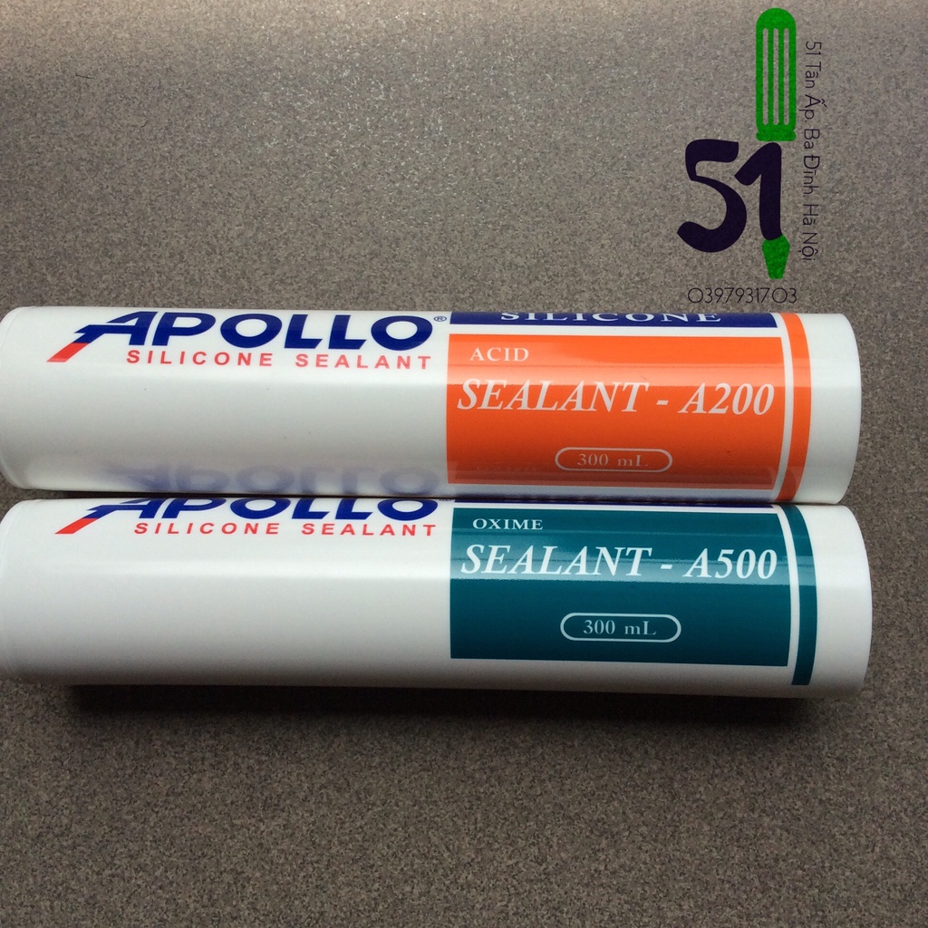 Keo silicon A200 - A500 đen - trắng đục  - trong | Keo silicone APOLLO A500 - 300ml