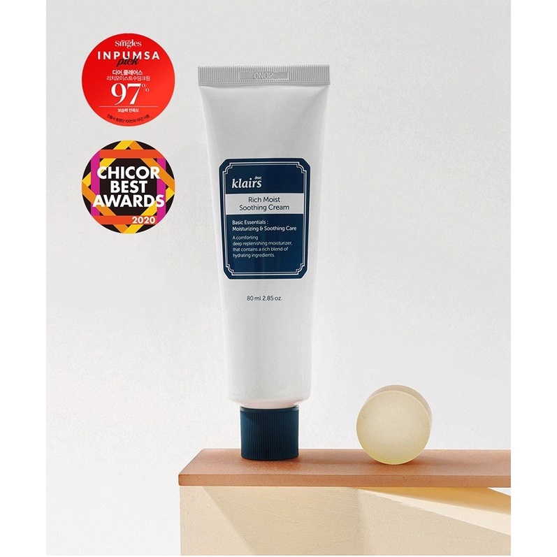 [CHÍNH HÃNG] Kem Dưỡng Ẩm Chuyên Sâu, Phục Hồi, Làm Dịu Da Klairs Rich Moist Soothing Cream 80ml