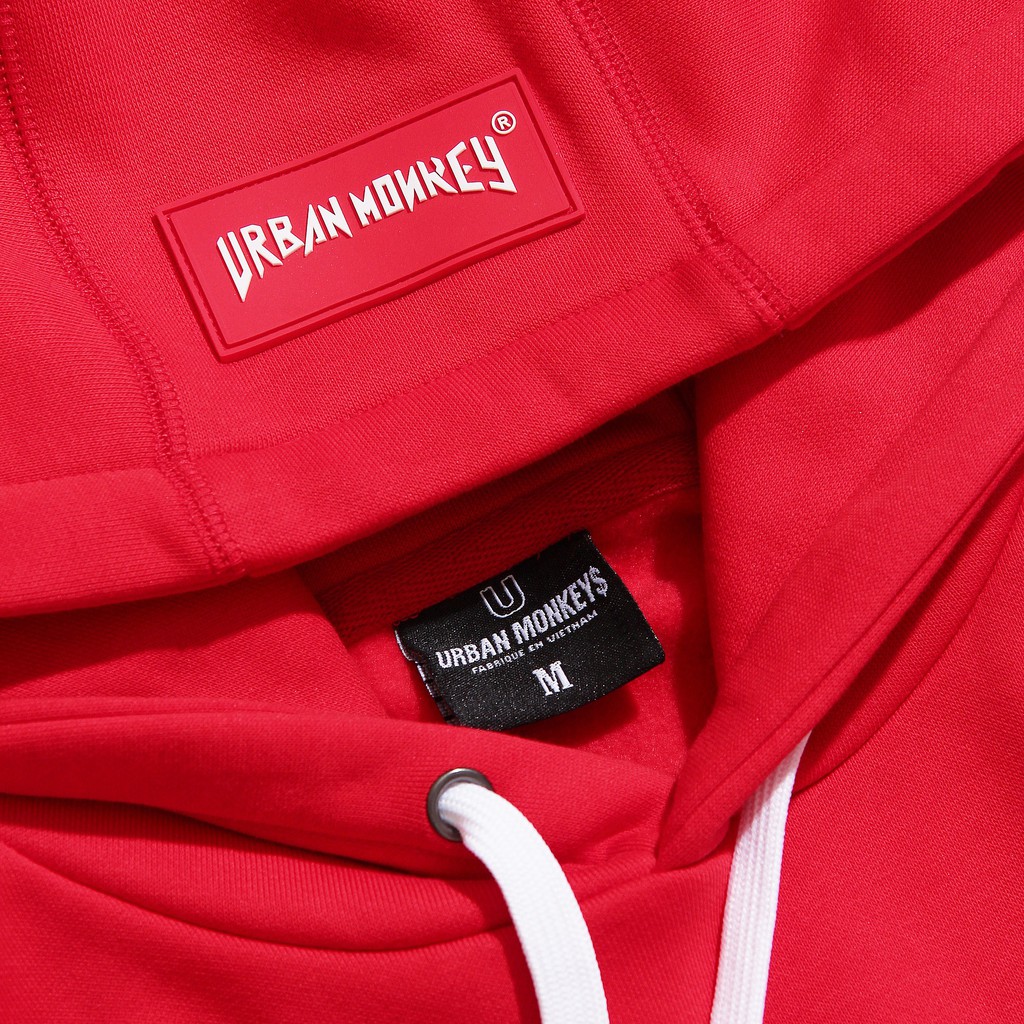 Áo Hoodie URBAN MONKEY ESSENTIAL 2.0 Đỏ Hình In Nổi Bật