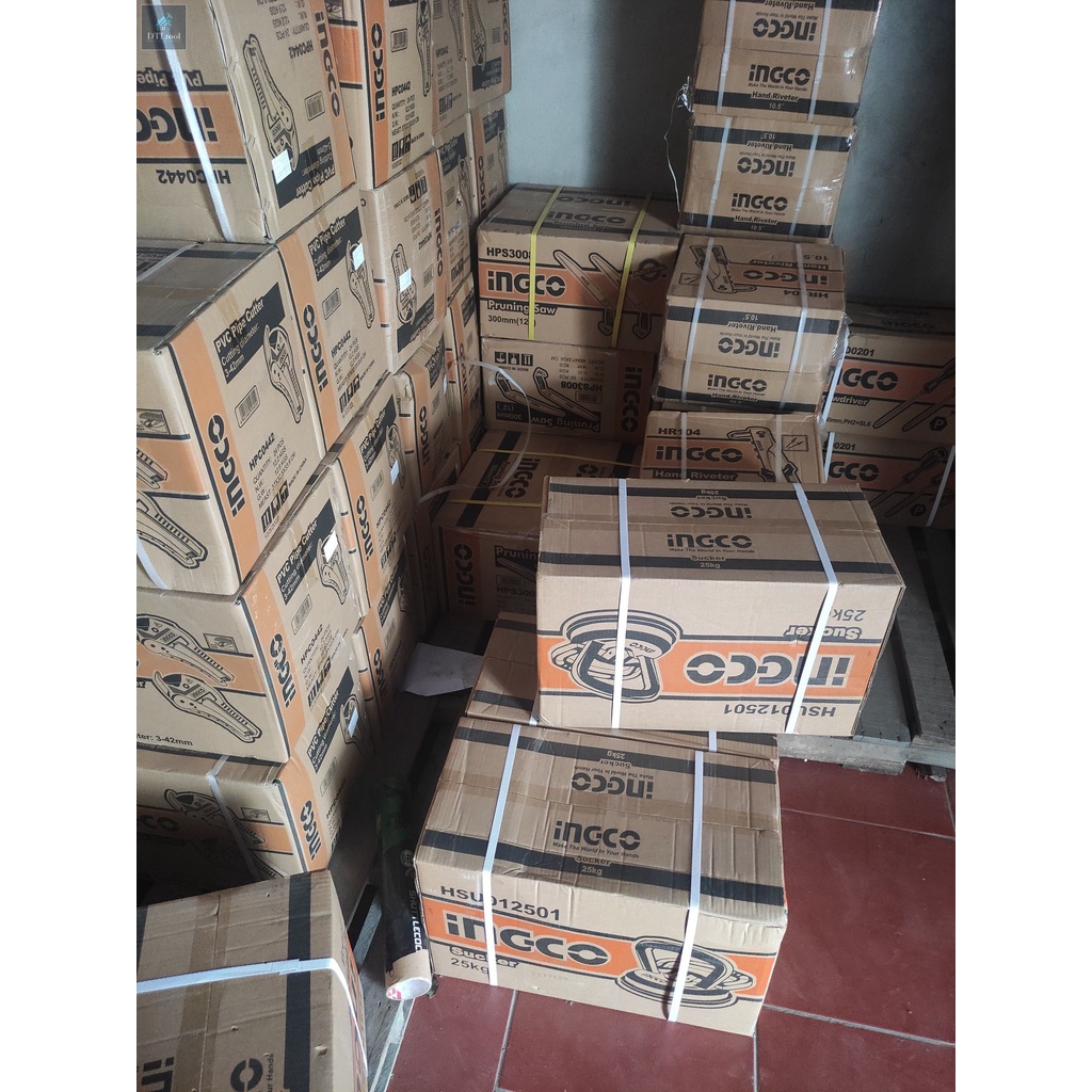 Hít 1 chấu. Hít kính và gạch. Giác hút kính cầm tay INGCO HSU012501 lục hút đến 25kg