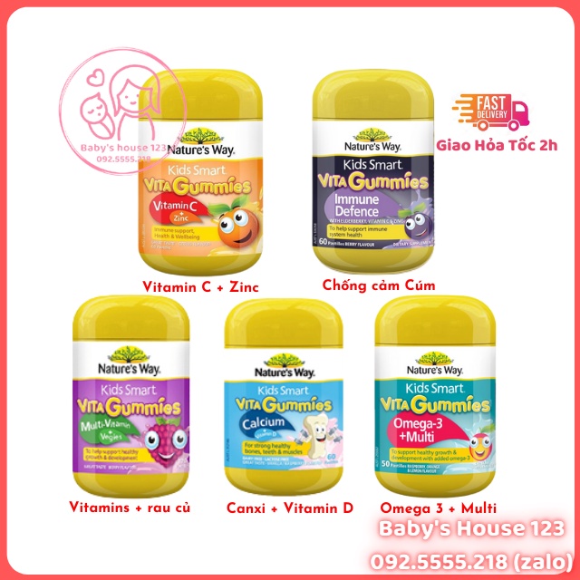 Kẹo Gum Vitamin Nature Way Của Úc - Hộp 60 Viên