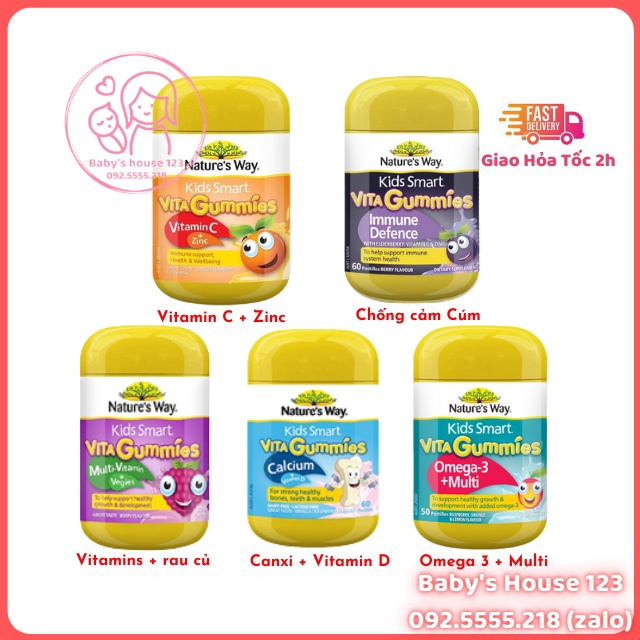 Kẹo Gum Vitamin Nature Way Của Úc - Hộp 60 Viên