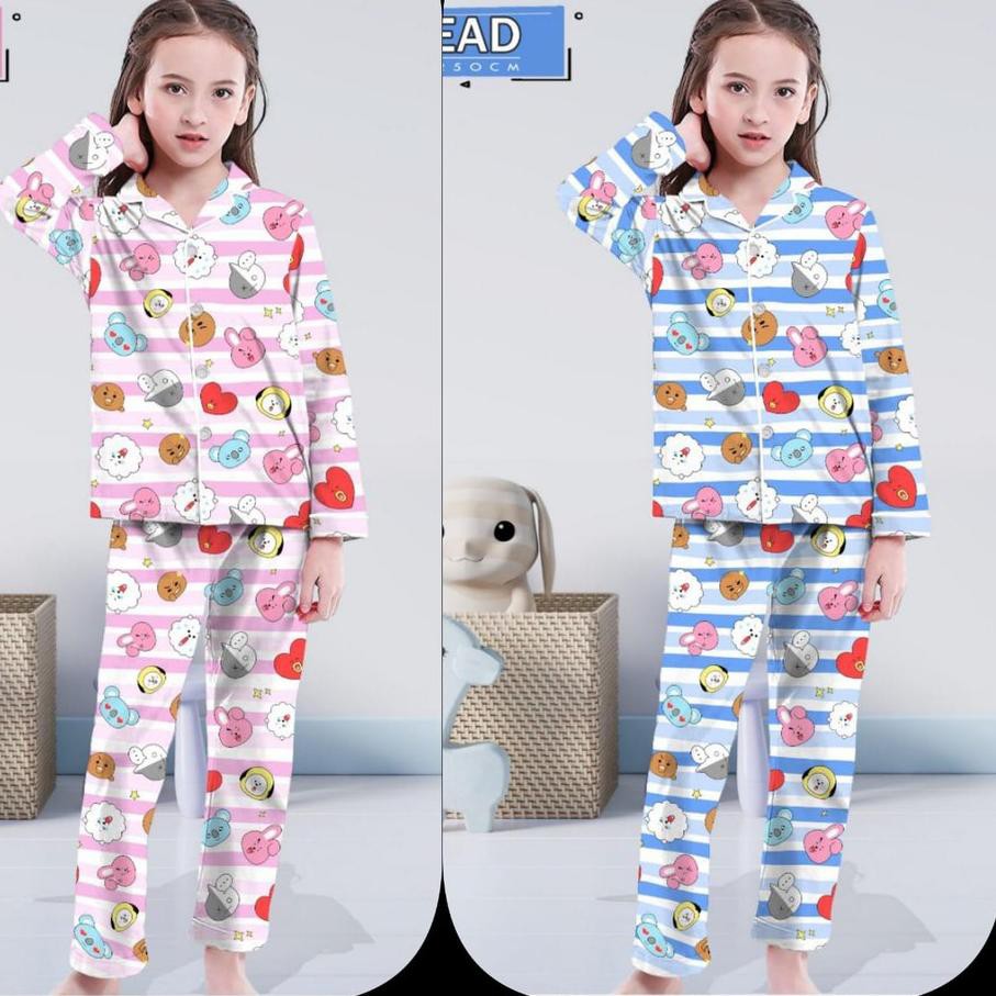 Bộ Đồ Ngủ Pijama In Hình Bt21 Đáng Yêu Cho Bé