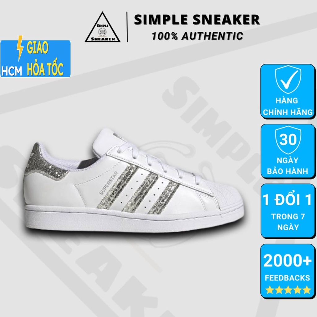 Giày Adidas Super Star 💙FREESHIP💙 Adidas Superstar Diamond 2021 Chính Hãng - Giày Sneaker Thể Thao Nữ - Simple Sneaker