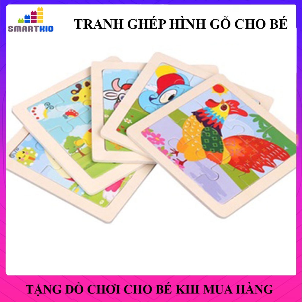 Tranh Ghép Hình Cho Bé Bằng Gỗ, Đồ Chơi Trẻ Em Xếp Hình