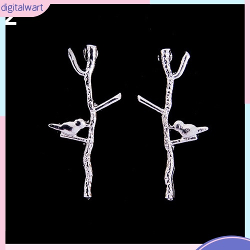 Cặp khuyên tai hợp kim hình nhánh cây cá tính sang trọng dành cho nữ
