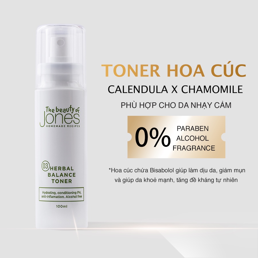 Toner cấp ẩm da mụn nhạy cảm từ hoa cúc The Beauty of Jones