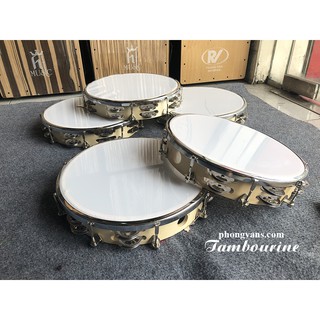 Trống lắc gõ bo tambourine vành gỗ 27cm