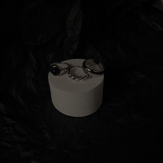 Nhẫn đơn giản basic bản dày và nhẫn đính đá đen ( thick stacking & black stone)