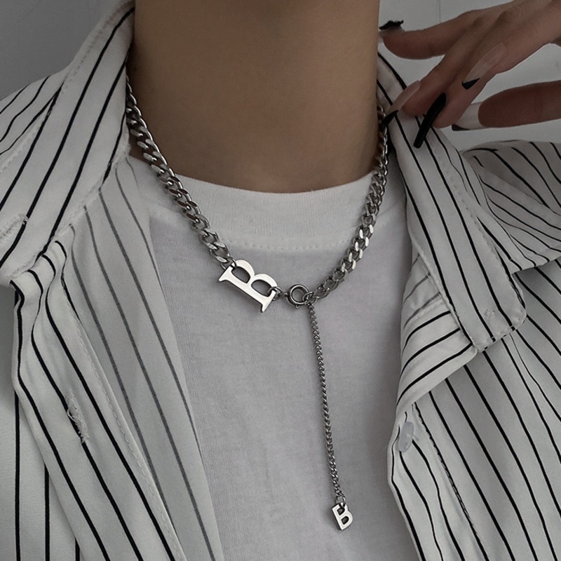 Dây Chuyền Mặt Chữ B Phong Cách Hiphop Sang Trọng 19XL035