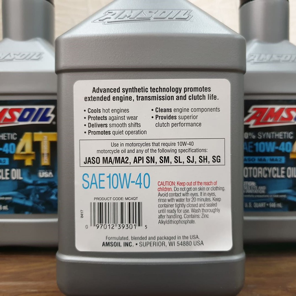 Nhớt Amsoil Performance 4T 10W-40 Made in USA 946ml