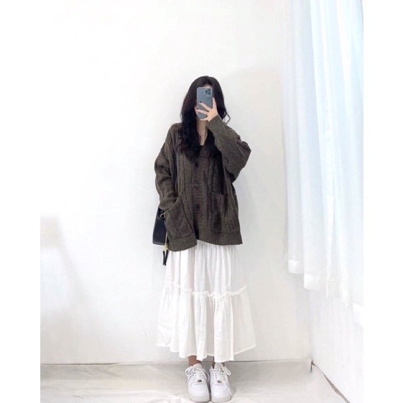 [Ảnh thật/video] Áo khoác len cardigan oversize/ cardigan len Quảng Châu