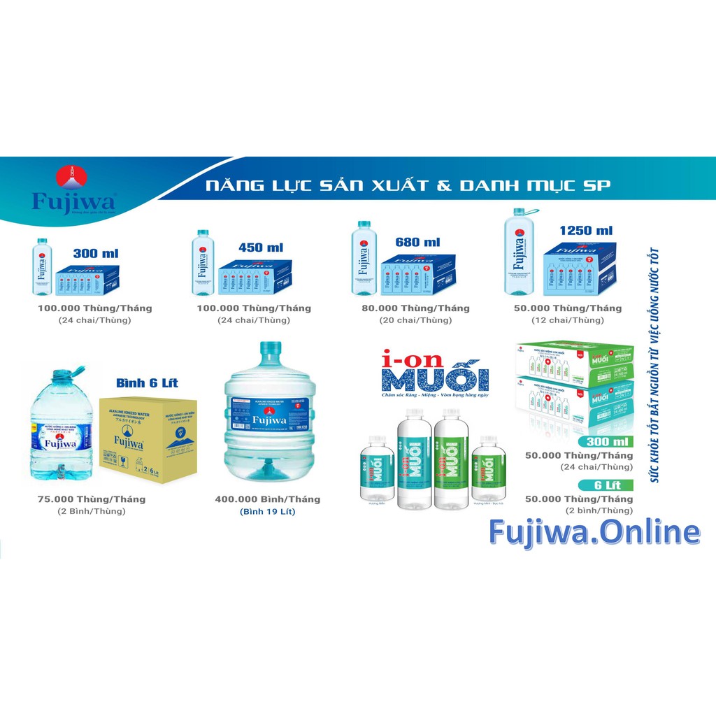 Combo 3 Chai Nước Ion Kiềm FUJIWA 1250ml