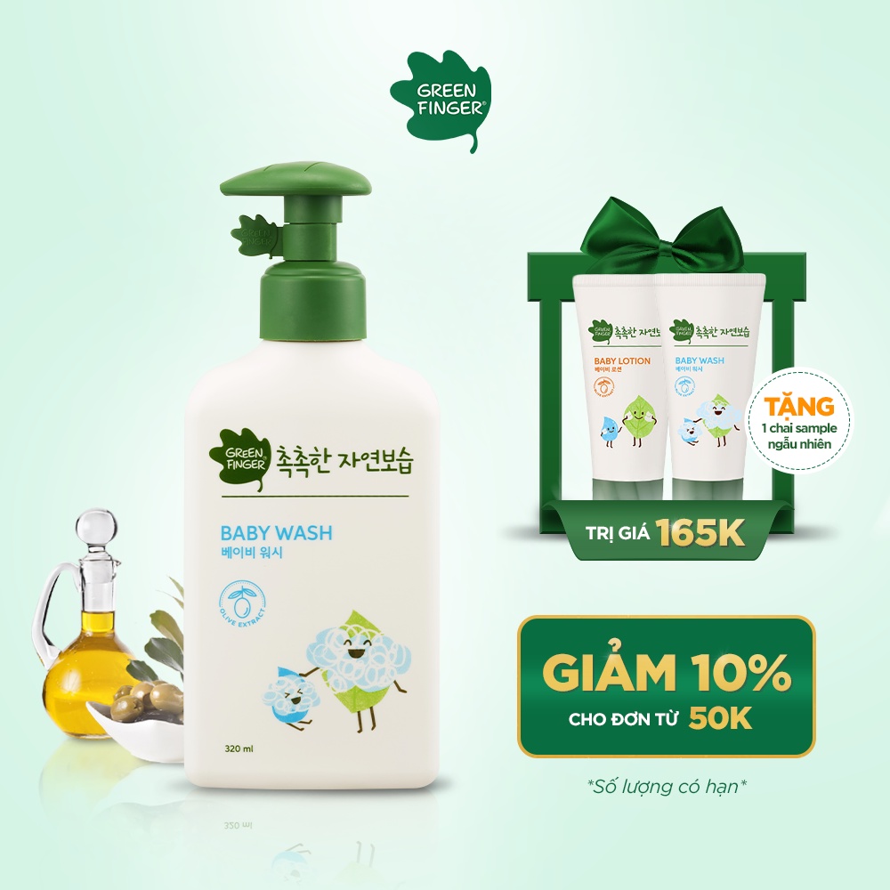 Sữa tắm Dưỡng Ẩm Cho Bé Greenfinger ChokChok Moisture Baby Wash 320ml