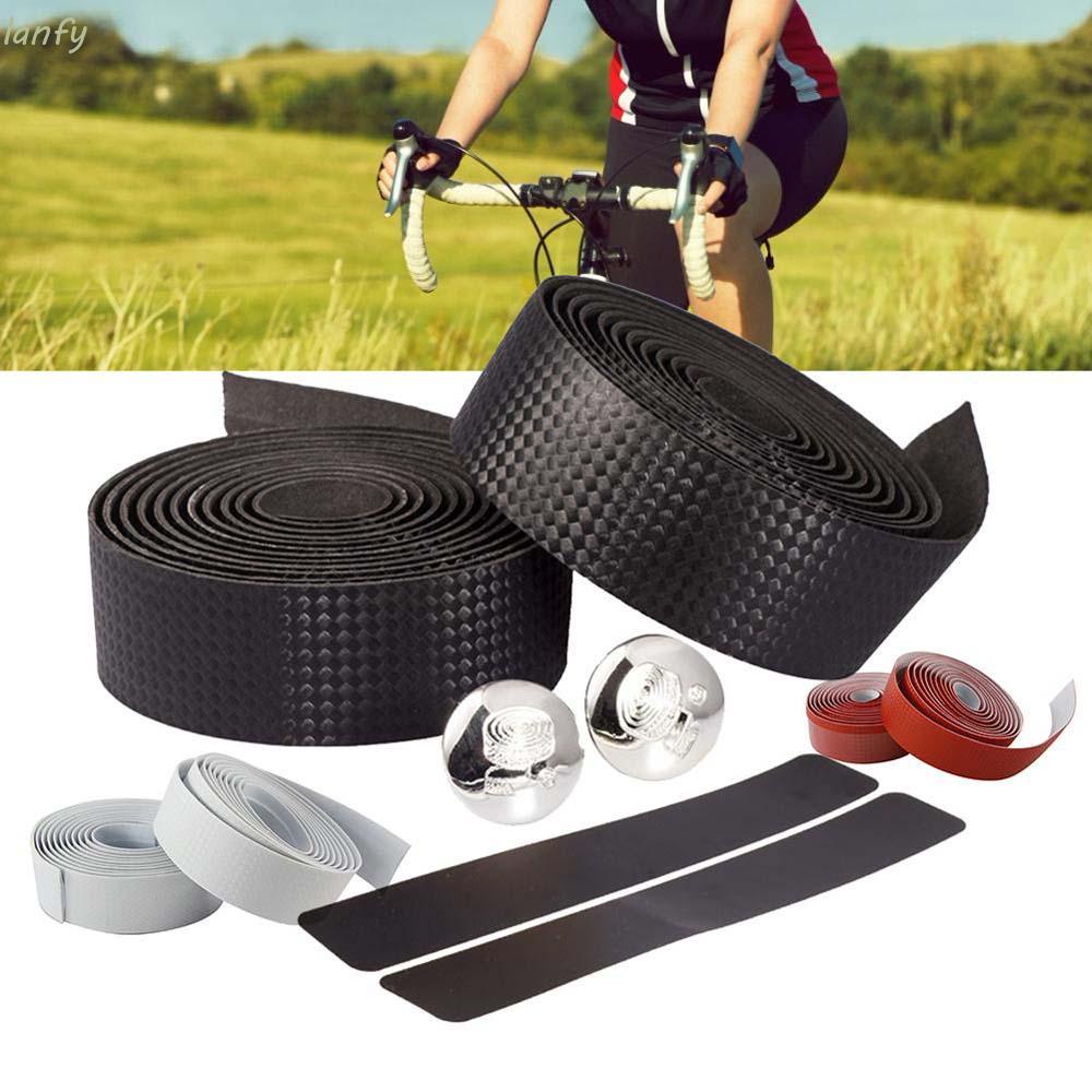 Set 2 băng quấn ghi đông xe đạp chống rung / trơn tuột tuỳ chọn nhiều màu kèm phụ kiện