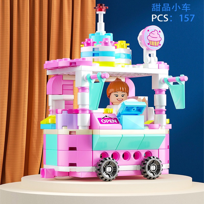 Bộ Mô Hình Lắp Ráp Lego Mini Cửa Hàng Quán Cà Phê Siêu Thị Độc Đáo