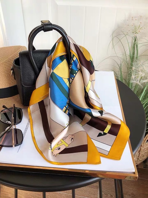 Khăn lụa vuông 70x70 turban quàng cổ,áo khăn yếm bandana thời trang đội đầu - Maben