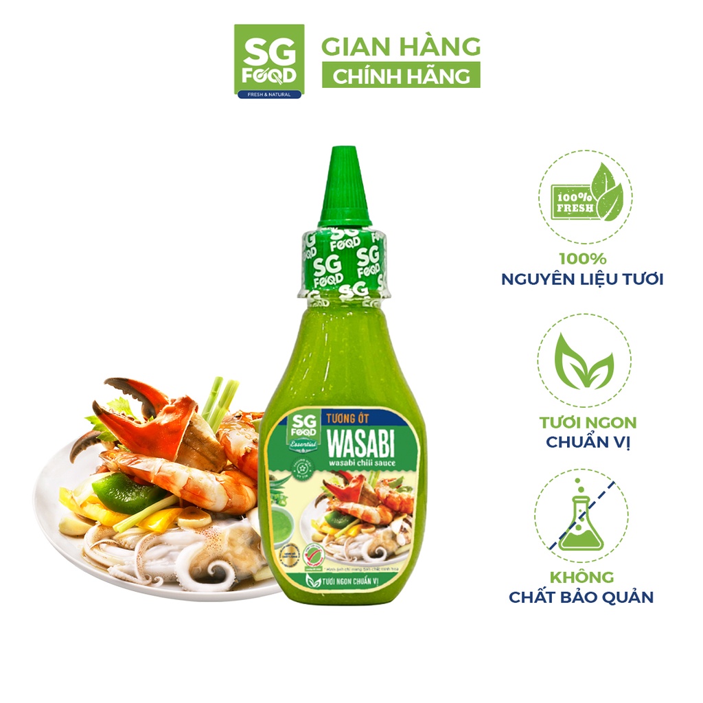 Tương ớt wasabi SG FOOD 200gr dùng chấm hải sản, món nướng và rau củ hấp thơm ngon