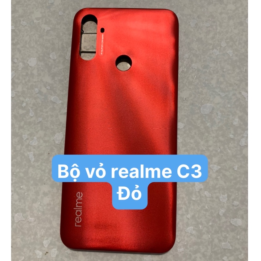Bộ vỏ realme C3 ( Bộ gồm lưng, sườn, phím kính camera )