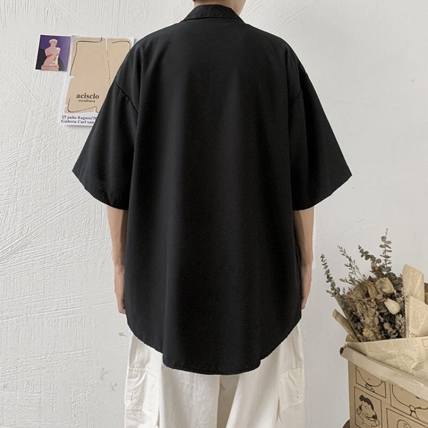 Áo sơ mi nam nữ form rộng áo sơ mi unisex tay lỡ phối họa tiết hoa cúc  mẫu mới cực hot 2022