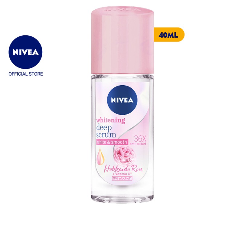 Lăn ngăn mùi Nivea serum trắng mịn hương hoa hồng Hokkaido (40ml) - 85301