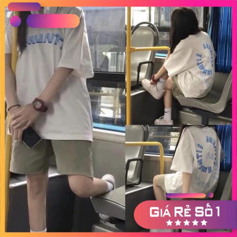 [SIÊU HOT] Sét Áo Thun AMUNITS Kèm Quần Short Kaki Unisex Form RỘng Mặc Mùa Hè Siêu Mát( Hàng Có Sẵn Ảnh Thật)