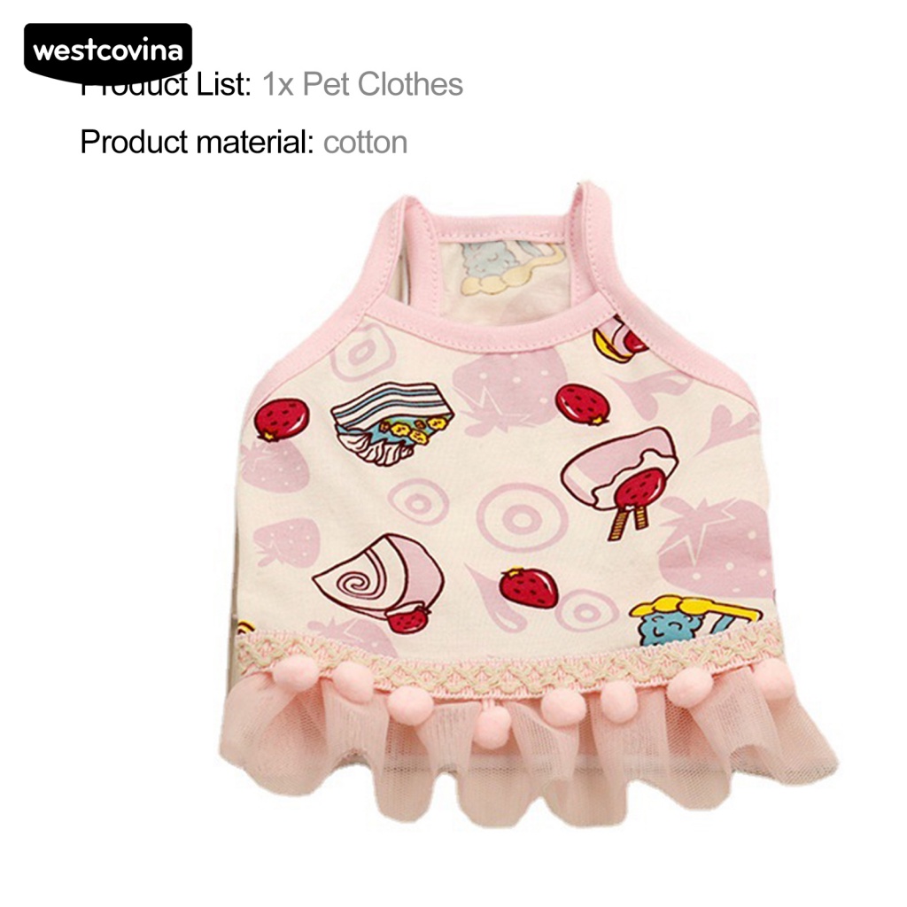 Áo Thun Mềm Mại Họa Tiết Bánh Kem Cho Thú Cưng