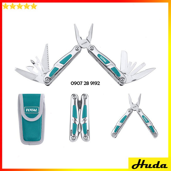 Bộ 15 dao công cụ xếp đa năng mini đi phượt Total Ingco hợp kim cao cấp LKJ