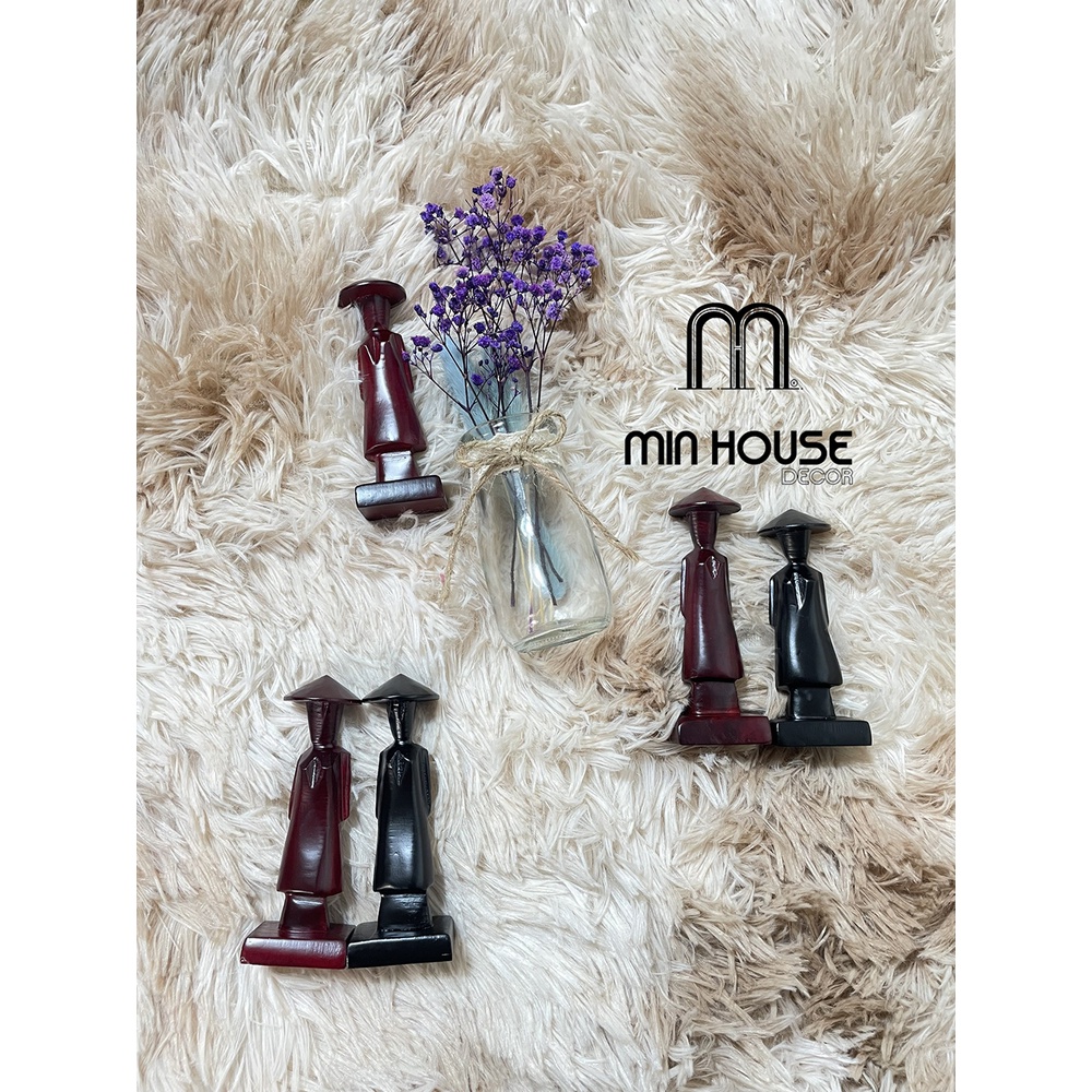 Tượng gỗ hình người trang trí, để bàn Min House Decor hàng sẵn đẹp-  độc -  lạ