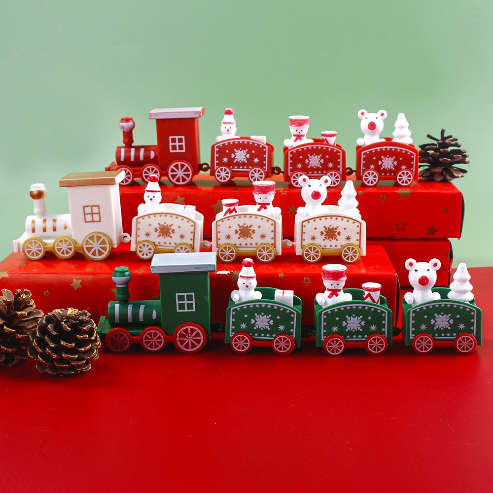 Đồ Trang Trí Giáng Sinh Năm Mới 2022 Bằng Nhựa Cho Trẻ Em Christmas Plastic Train Merry Christmas Decor for Home Xmas Santa Claus Gifts for Kids Navidad 2022 Happy New Year 2023 Christmas Home Party Decoration