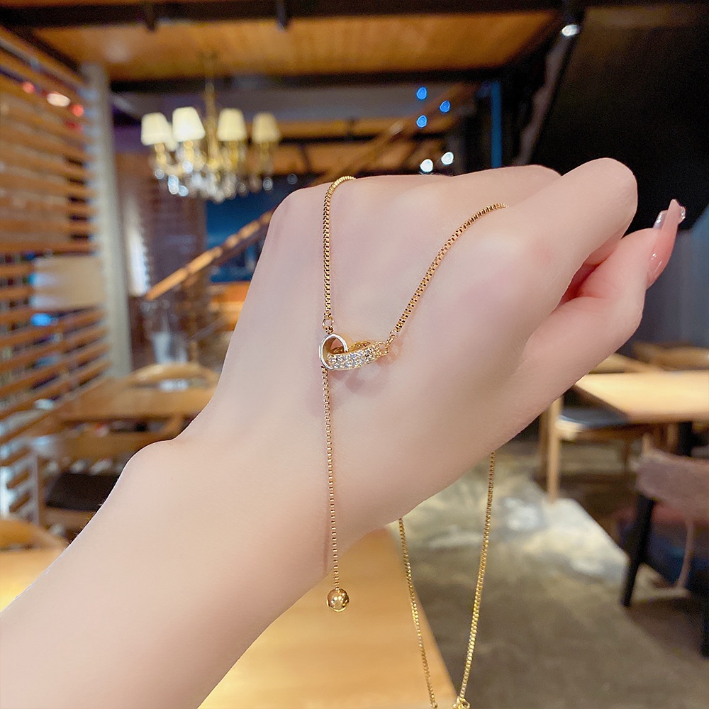 Dây Chuyền Thép Titan Mặt Nhẫn Đôi Thời Trang Hàn Quốc