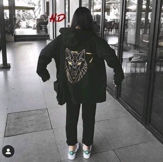 Áo khoác dù 2 lớp hình sói