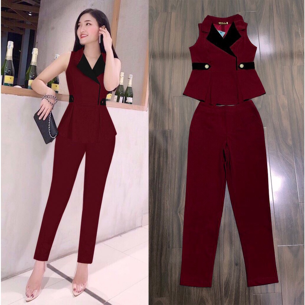 Bộ Đồ Nữ 🌸FREESHIP🌸 Set nguyên bộ áo vest sát nách quần dài xinh xắn J1100