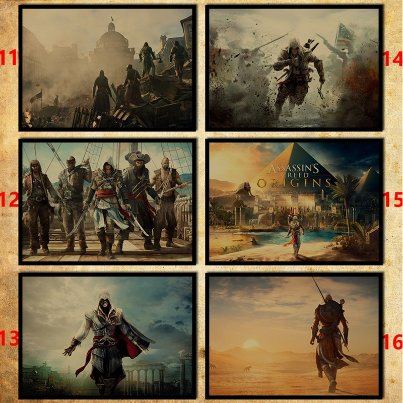 1 Tấm Áp Phích Hình Assassin 's Creed Origins Cổ Điển 42x30cm Trang Trí Phòng
